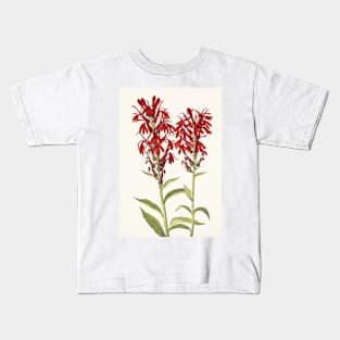 Cardinal flower - Botanical Illustration Kids T-Shirt